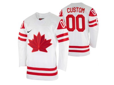 NHL Team Canada Cutom #00 Home White 2022 Beijing Winter Olympics Jersey