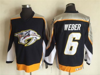 Nashville Predators #6 Shea Weber 2005 CCM Vintage Black Jersey