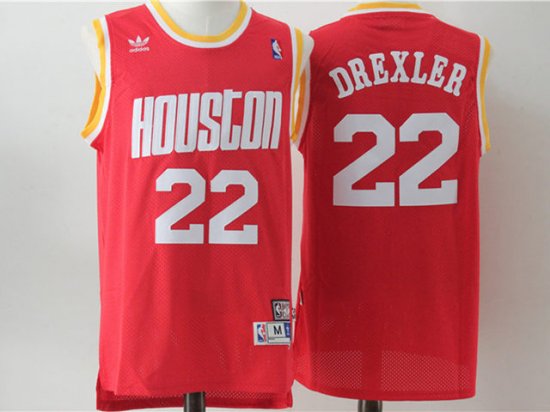 Houston Rockets #22 Clyde Drexler Throwback Red Jersey