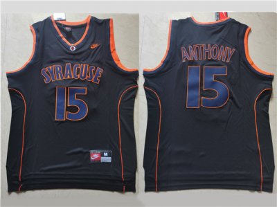 Syracuse Orange #15 Carmelo Anthony Black College Basketball Jersey
