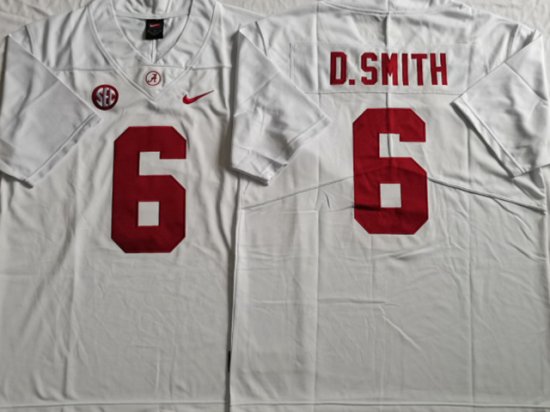 NCAA Alabama Crimson Tide #6 DeVonta Smith White College Football Jersey