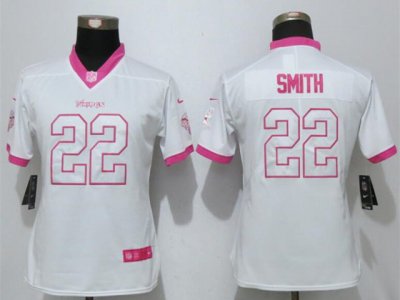 Women's Minnesota Vikings #22 Harrison Smith White Pink Vapor Limited Jersey