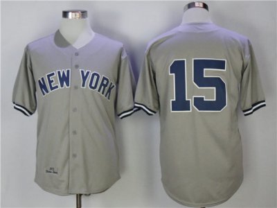 New York Yankees #15 Thurman Munson Throwback Gray Jersey