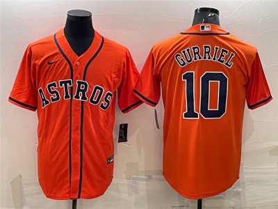 Houston Astros #10 Yuli Gurriel Orange Cool Base Jersey