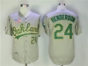 Oakland Athletics #24 Rickey Henderson 1989 Gray Throwback Jersey