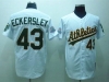 Oakland Athletics #43 Dennis Eckersley Throwback White Jersey