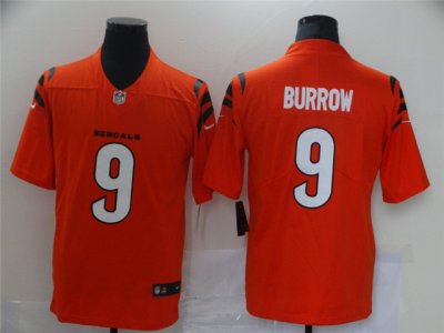 Youth Cincinnati Bengals #9 Joe Burrow Orange Vapor Limited Jersey