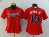 Women's Atlanta Braves #13 Ronald Acuna Jr. Red Cool Base Jersey