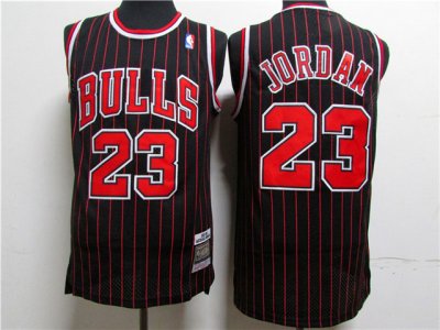Youth Chicago Bulls #23 Michael Jordan Black Pinstripe Jersey
