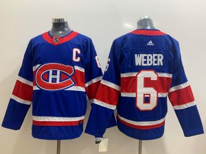 Montreal Canadiens #6 Shea Weber Blue 2021 Reverse Retro Jersey