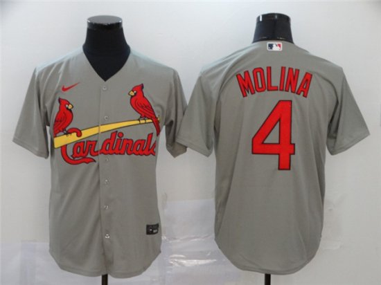 St. Louis Cardinals #4 Yadier Molina Gray Cool Base Jersey