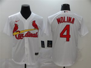 St. Louis Cardinals #4 Yadier Molina White Cool Base Jersey