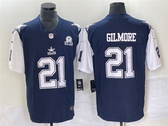 Dallas Cowboys #21 Stephon Gilmore Throwback Blue Vapor F.U.S.E. Limited Jersey