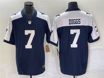 Dallas Cowboys #7 Trevon Diggs Thanksgiving Blue Vapor F.U.S.E. Limited Jersey