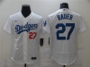 Los Angeles Dodgers #27 Trevor Bauer White Flex Base Jersey