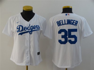 Women's Los Angeles Dodgers #35 Cody Bellinger White 2020 Cool Base Jersey