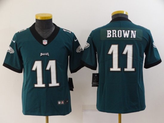 Youth Philadelphia Eagles #11 A.J. Brown Green Vapor Limited Jersey