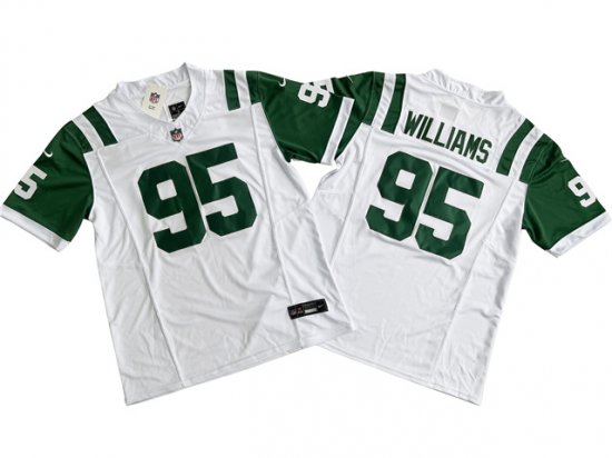 New York Jets #95 Quinnen Williams White Classic Vapor F.U.S.E. Limited Jersey