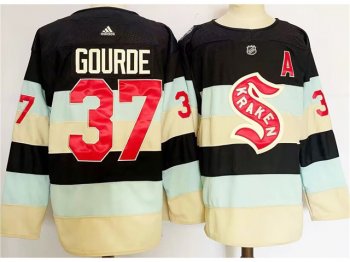 Seattle Kraken #37 Yanni Gourde Blue 2024 Winter Classic Jersey