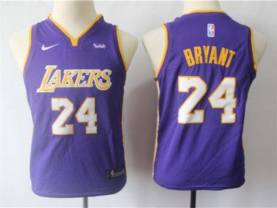 Youth Los Angeles Lakers #24 Kobe Bryant Purple Swingman Jersey