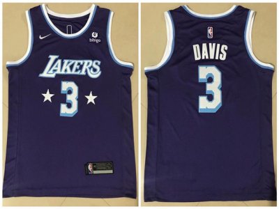 Los Angeles Lakers #3 Anthony Davis 2021-22 Purple City Edition Swingman Jersey