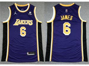 Los Angeles Lakers #6 Lebron James 2020-21 Purple Statement Swingman Jersey