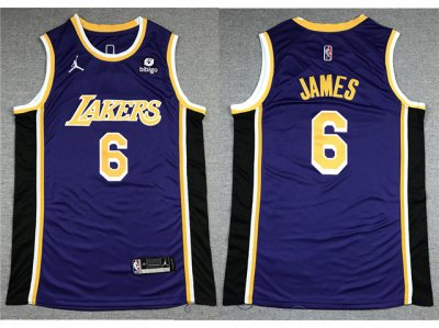 Los Angeles Lakers #6 Lebron James 2020-21 Purple Statement Swingman Jersey