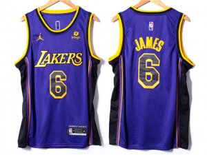 Los Angeles Lakers #6 Lebron James 2022-23 Purple Statement Swingman Jersey