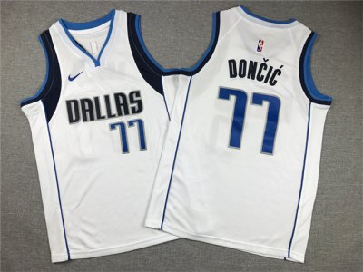 Youth Dallas Mavericks #77 Luka Dončić White Swingman Jersey