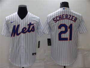 New York Mets #21 Max Scherzer White Cool Base Jersey