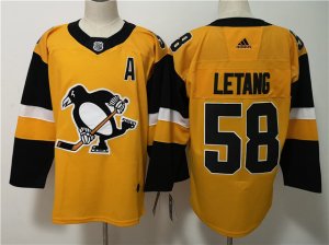 Pittsburgh Penguins #58 Kris Letang Alternate Gold Jersey