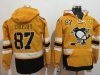 Pittsburgh Penguins #87 Sidney Crosby Yellow One Front Pocket Hoodie Jersey C Patch