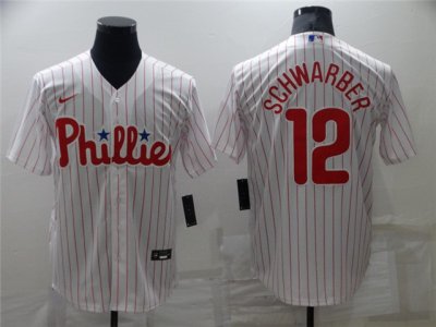 Philadelphia Phillies #12 Kyle Schwarber White Cool Base Jersey