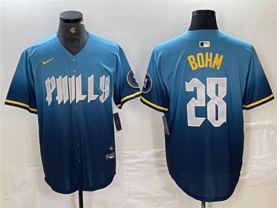 Philadelphia Phillies #28 Alec Bohm Blue 2024 City Connect Limited Jersey