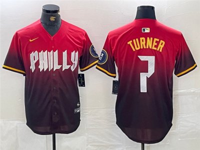 Philadelphia Phillies #7 Trea Turner Red 2024 City Connect Limited Jersey