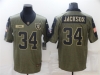 Las Vegas Raiders #34 Bo Jackson 2021 Olive Salute To Service Limited Jersey