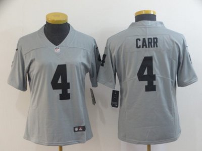 Women's Las Vegas Raiders #4 Derek Carr Gray Inverted Limited Jersey