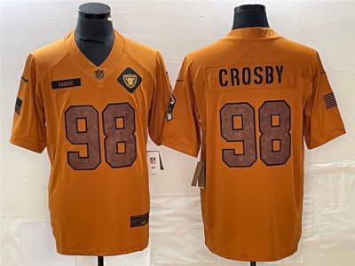 Las Vegas Raiders #98 Maxx Crosby 2023 Brown Salute To Service Limited Jersey