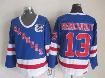 New York Rangers #13 Sergei Nemchinov CCM 75th Blue Jersey