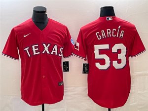 Texas Rangers #53 Adolis Garcia Red Cool Base Jersey