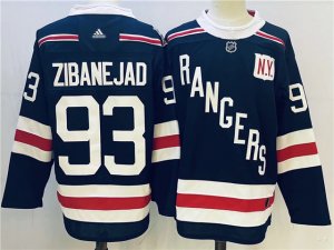 New York Rangers #93 Mika Zibanejad Navy Blue Jersey