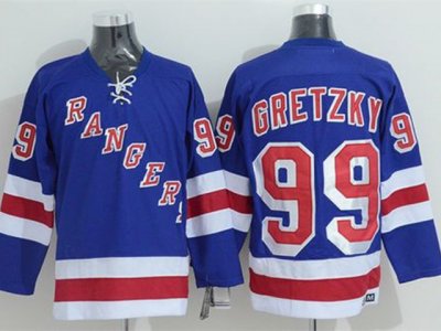 New York Rangers #99 Wayne Gretzky CCM Vintage Royal Blue Jersey