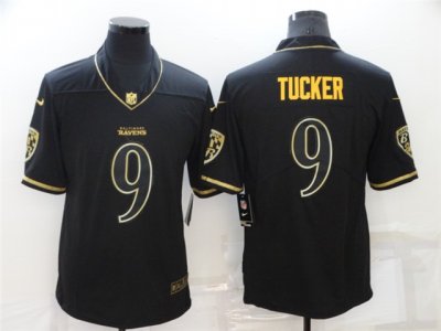 Baltimore Ravens #9 Justin Tucker Black Gold Vapor Limited Jersey