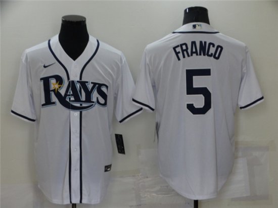 Tampa Bay Rays #5 Wander Franco White Cool Base Jersey