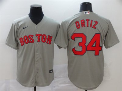 Boston Red Sox #34 David Ortiz Gary 2020 Cool Base Jersey