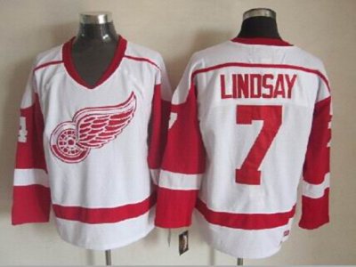 Detroit Red Wings #7 Ted Lindsay 2002 CCM Vintage White Jersey
