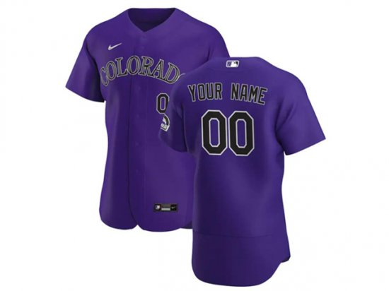 Colorado Rockies Custom #00 Purple Flex Base Jersey