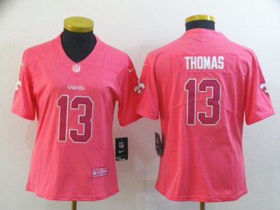 Women's New Orleans Saints #13 Michael Thomas Pink Vapor Limited Jersey