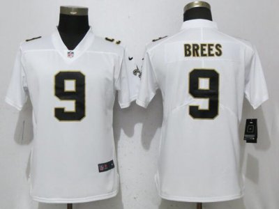 Women's New Orleans Saints #9 Drew Brees White Vapor Untouchable Limited Jersey