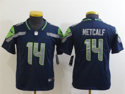 Youth Seattle Seahawks #14 DK Metcalf Blue Vapor Limited Jersey